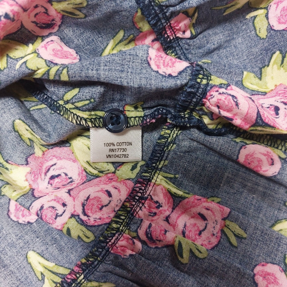 Cherokee Pink and Blue Floral Ruffle Dress Size XS - Picture 8 of 11